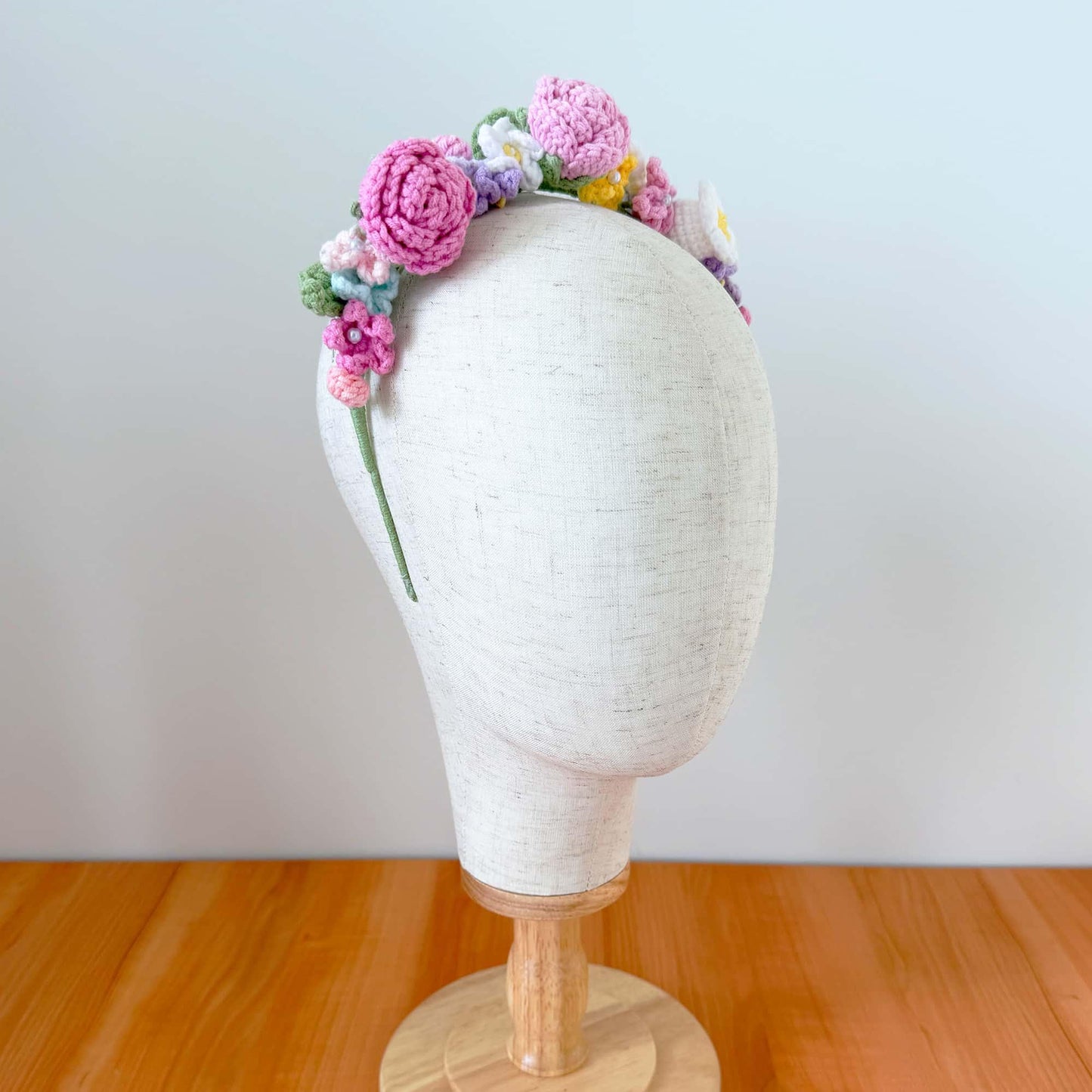 Handmade Crochet Flower Headband | Wedding Hair Decor | Boho Floral Crown | Flower Girl Accessory | Cute Crochet Flowers | Spring Style