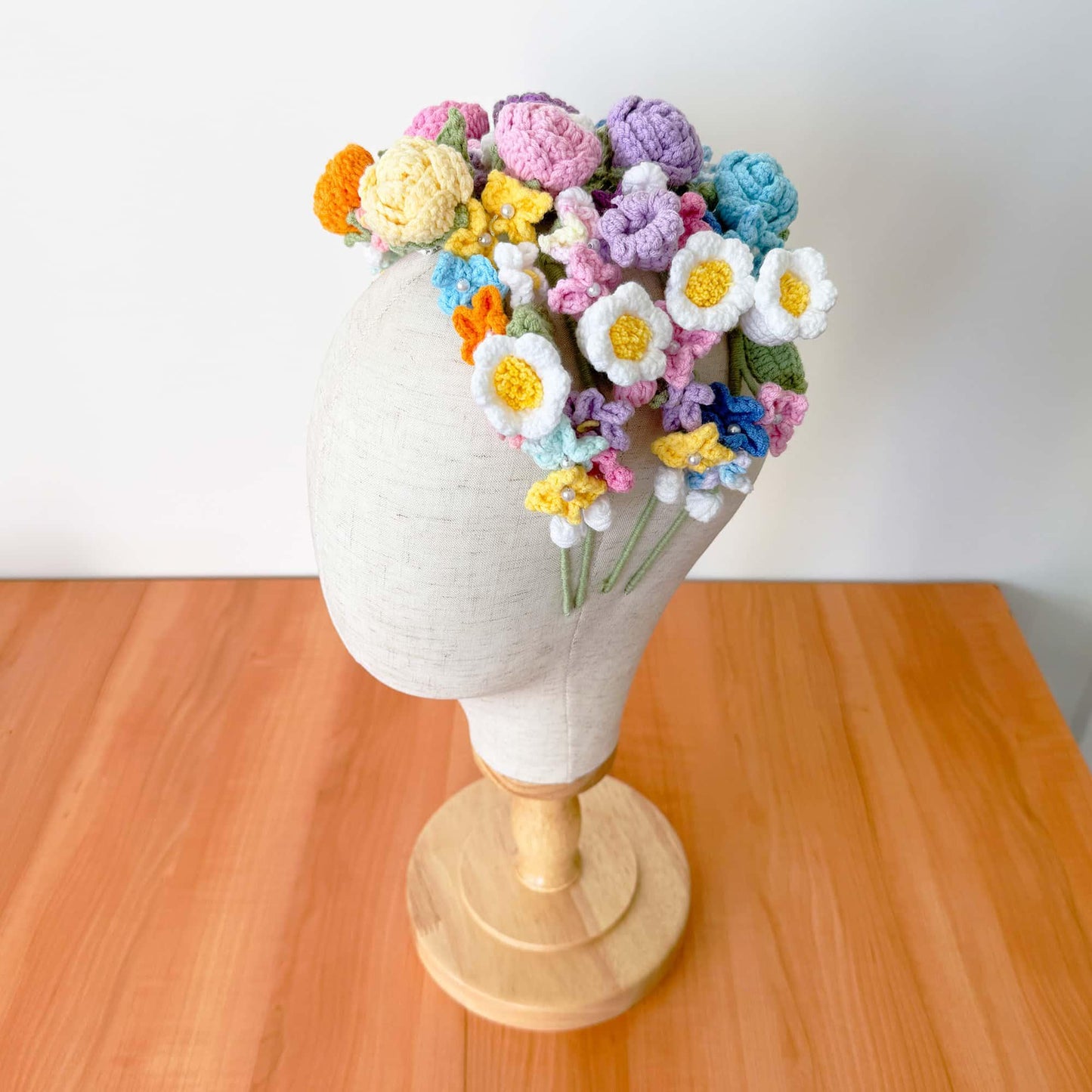 Handmade Crochet Flower Headband | Wedding Hair Decor | Boho Floral Crown | Flower Girl Accessory | Cute Crochet Flowers | Spring Style