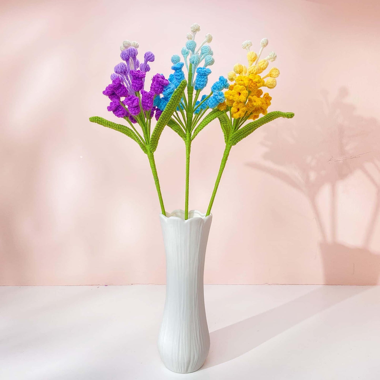 Crochet Hyacinth & Snap Dragon Stems: Cotton Yarn Flowers