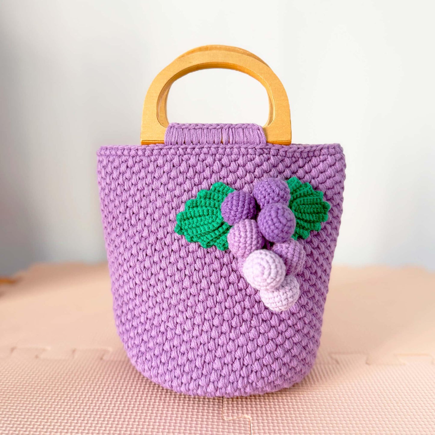 Handmade Crochet Grape Bag | Purple Crochet Tote | Fruit Design Purse | Cute Handbag | Knitted Grape Pouch | Unique Gift | Yarn Purse