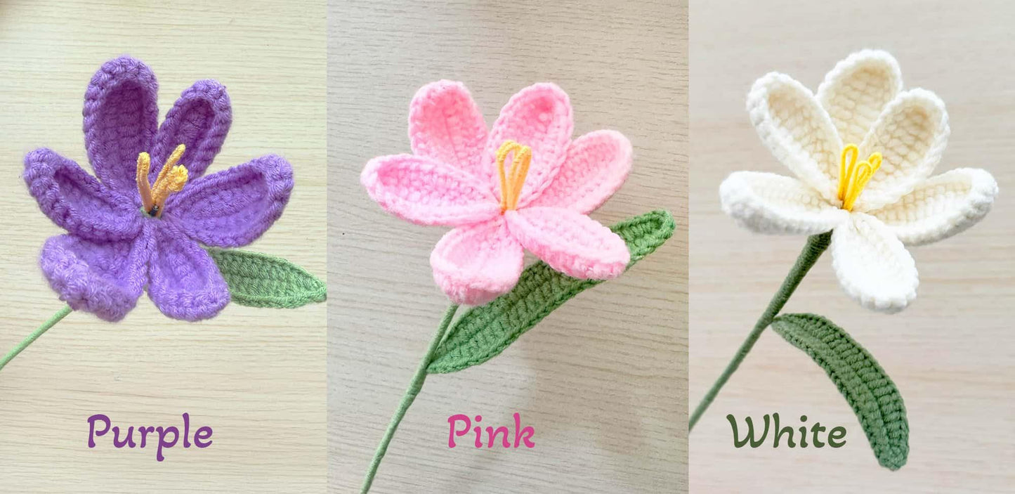 Handmade Crochet Tulip Flower Stems (no vase) | Pink | Bouquet | Gift for Mom Girlfriend Teacher | Artificial Plant | Flowers Arrangement