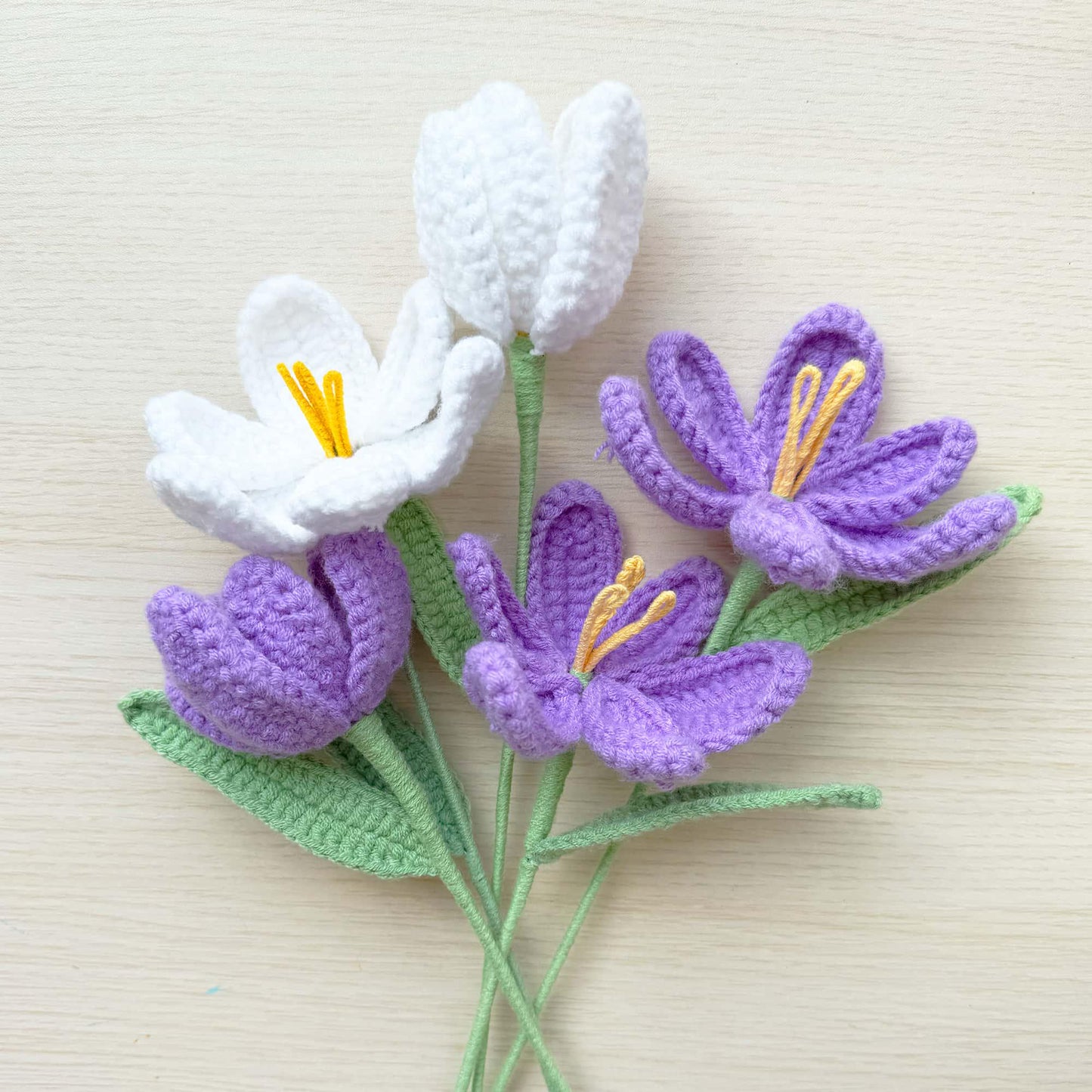 Handmade Crochet Tulip Flower Stems (no vase) | Pink | Bouquet | Gift for Mom Girlfriend Teacher | Artificial Plant | Flowers Arrangement