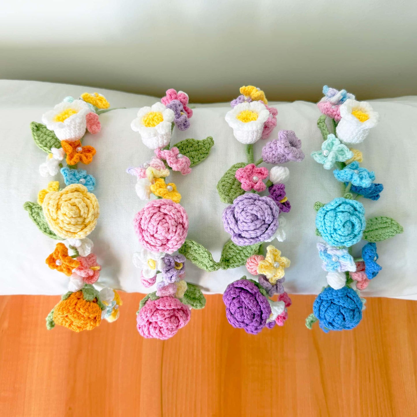 Handmade Crochet Flower Headband | Wedding Hair Decor | Boho Floral Crown | Flower Girl Accessory | Cute Crochet Flowers | Spring Style