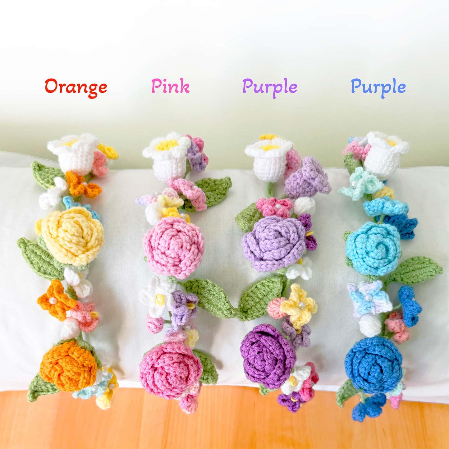 Handmade Crochet Flower Headband | Wedding Hair Decor | Boho Floral Crown | Flower Girl Accessory | Cute Crochet Flowers | Spring Style