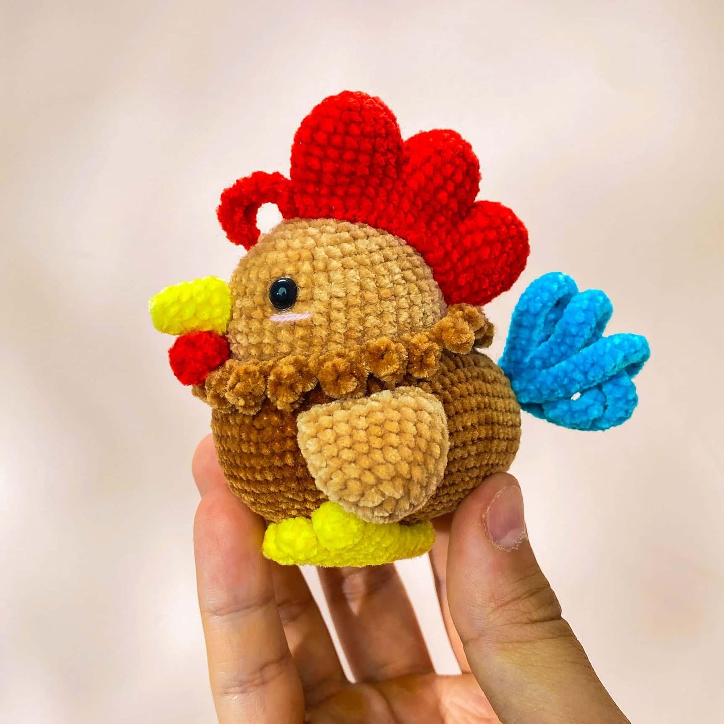 Handmade Crochet Turkey Plush | Chicken Decor | Cute Amigurumi Bird | Thanksgiving Gift | Fall Farm Animal | Crochet Turkey Toy