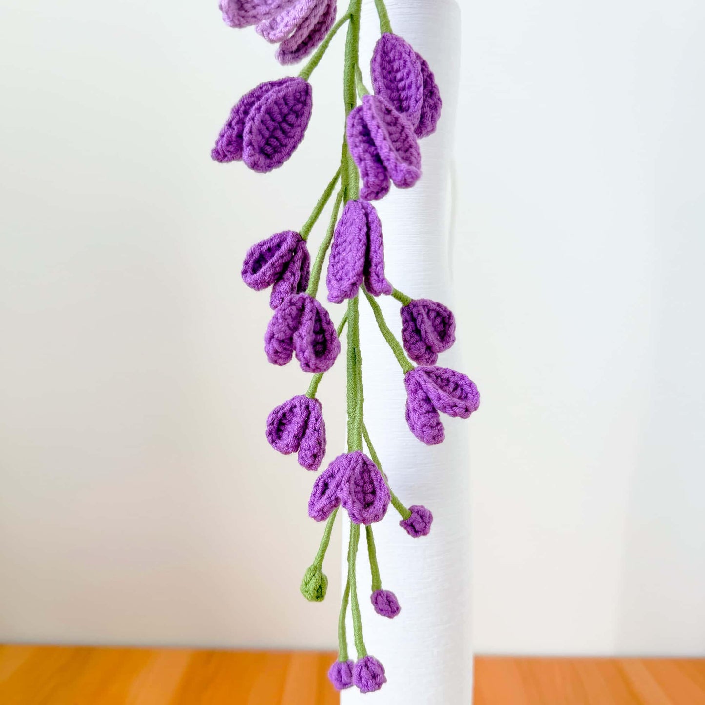 Handmade Crochet Wisteria Flowers (no vase) Purple Hanging Vine Decor | Amigurumi Flowers | Faux Floral Arrangement | Home Decor