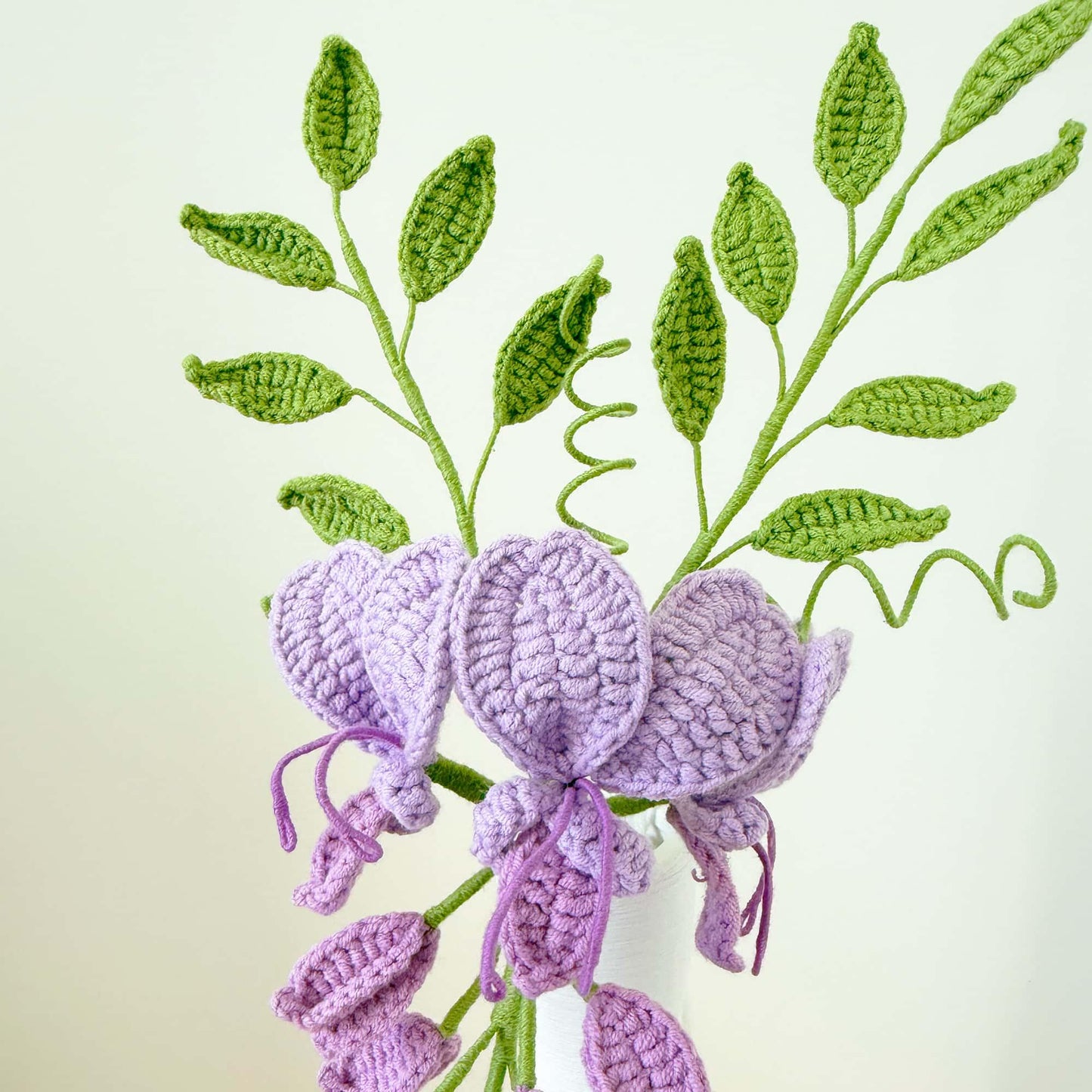 Handmade Crochet Wisteria Flowers (no vase) Purple Hanging Vine Decor | Amigurumi Flowers | Faux Floral Arrangement | Home Decor