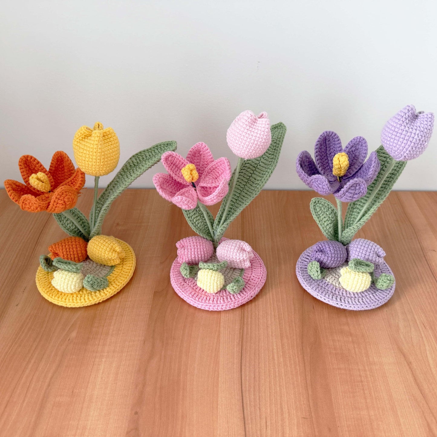 Handmade Crochet Tulip Phone Holder | Pink Phone Stand | Home Decor | Desk Center Piece | Graduation | Birthday | Mother's Day