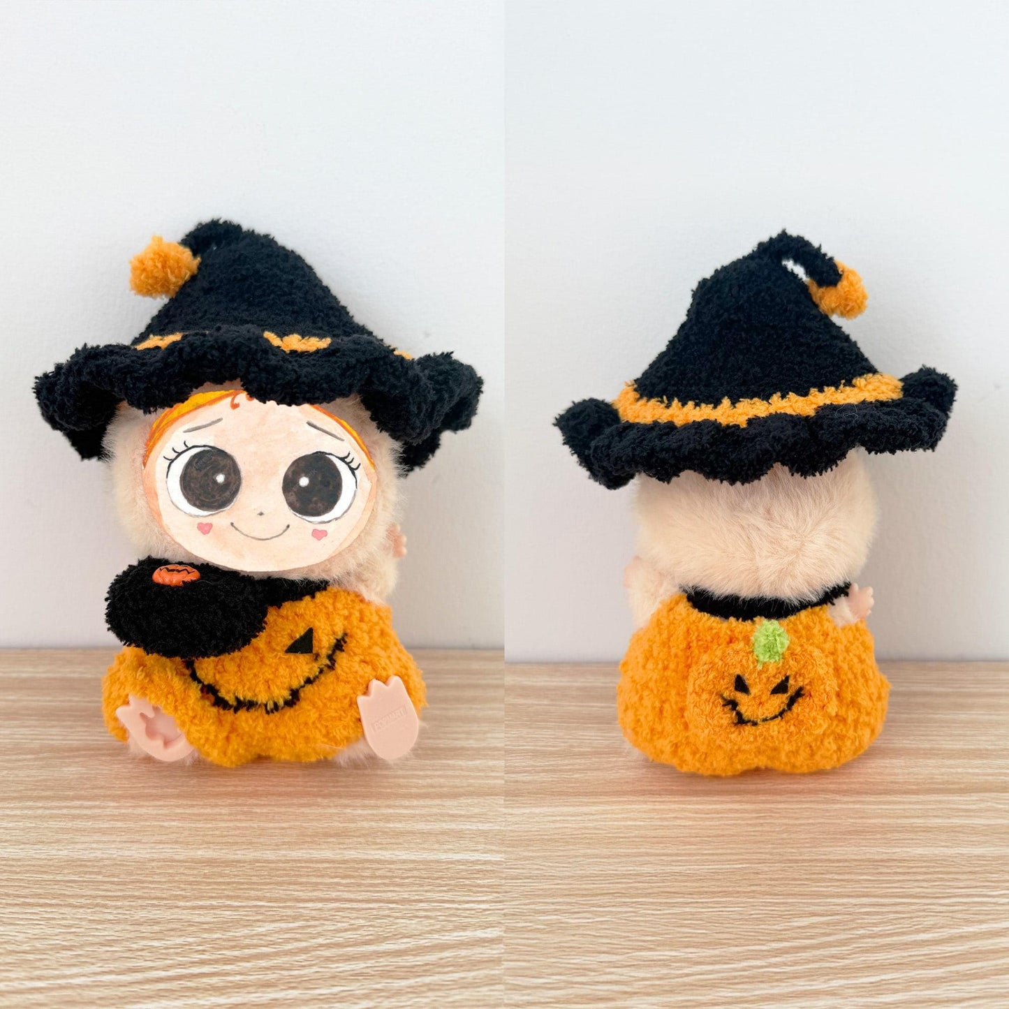 Handmade Crochet Labubu Doll Outfit Set | Cute Plush Clothes | Miniature Yarn Costume | Halloween Bunny Dinosaur Witch Outfit for Collectible Toys