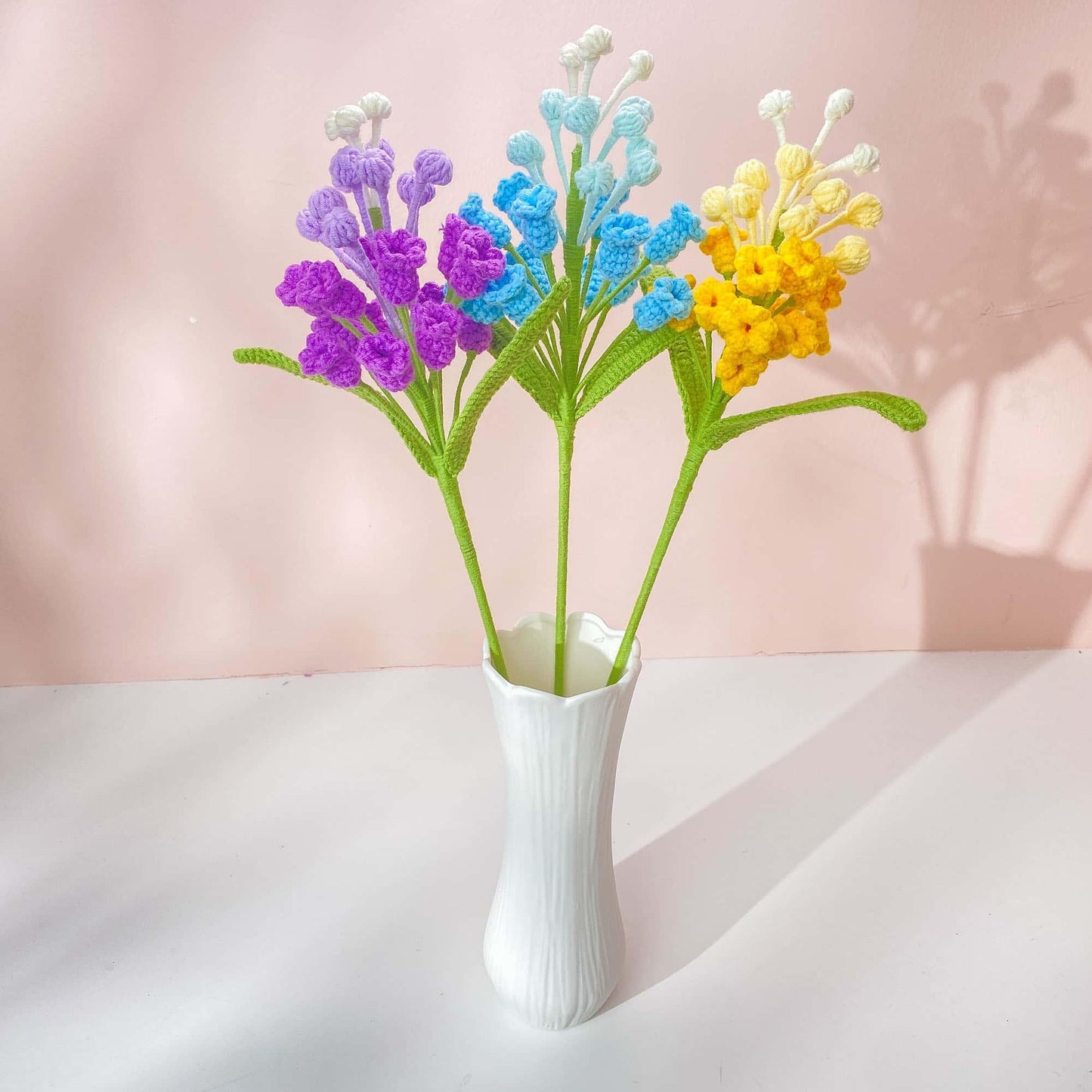 Crochet Hyacinth & Snap Dragon Stems: Cotton Yarn Flowers
