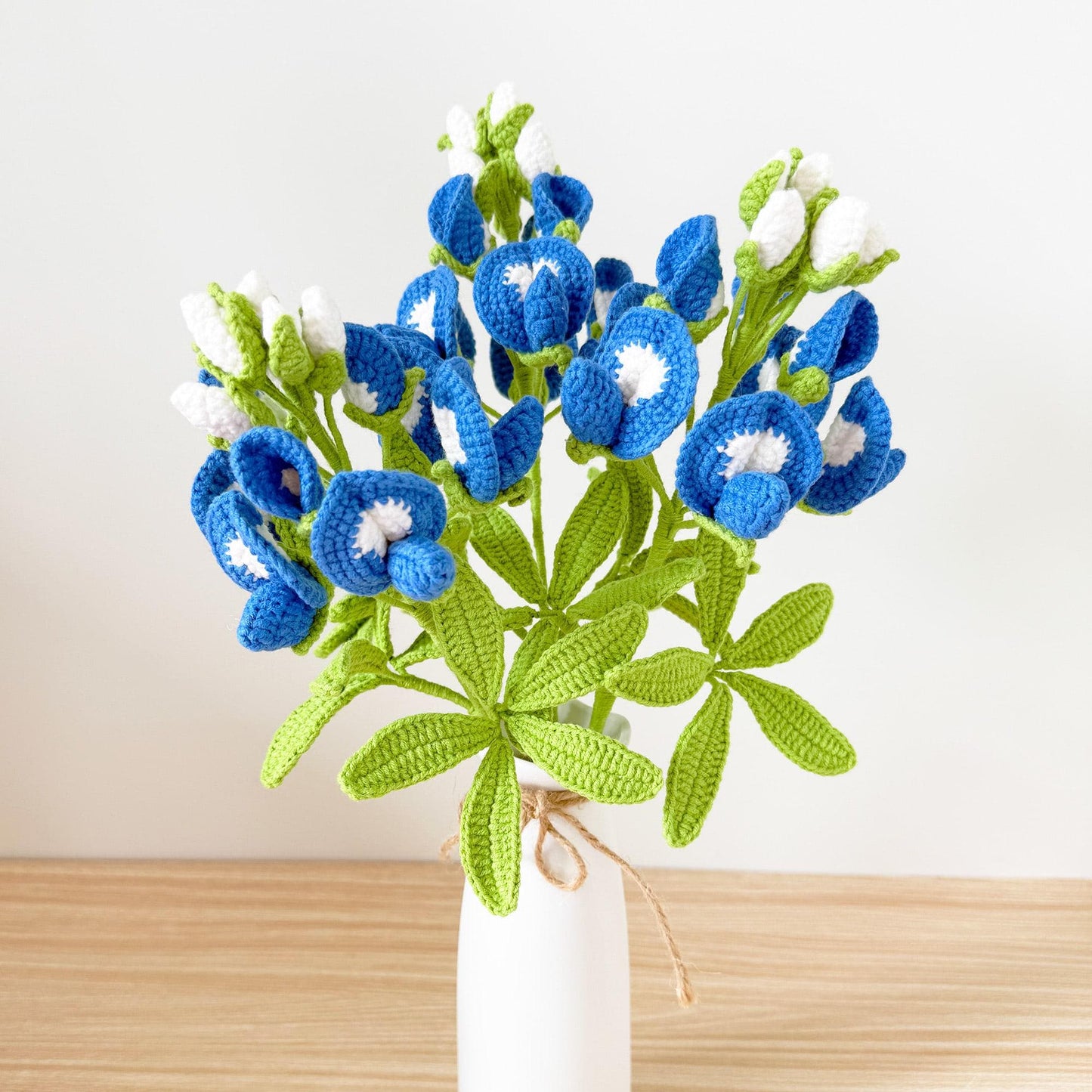 Handmade Crochet Bluebonnet Bouquet Flower(no vase) | Texas Wildflower Decor | Yarn Flowers in Vase | Home Decoration | Gift for Her