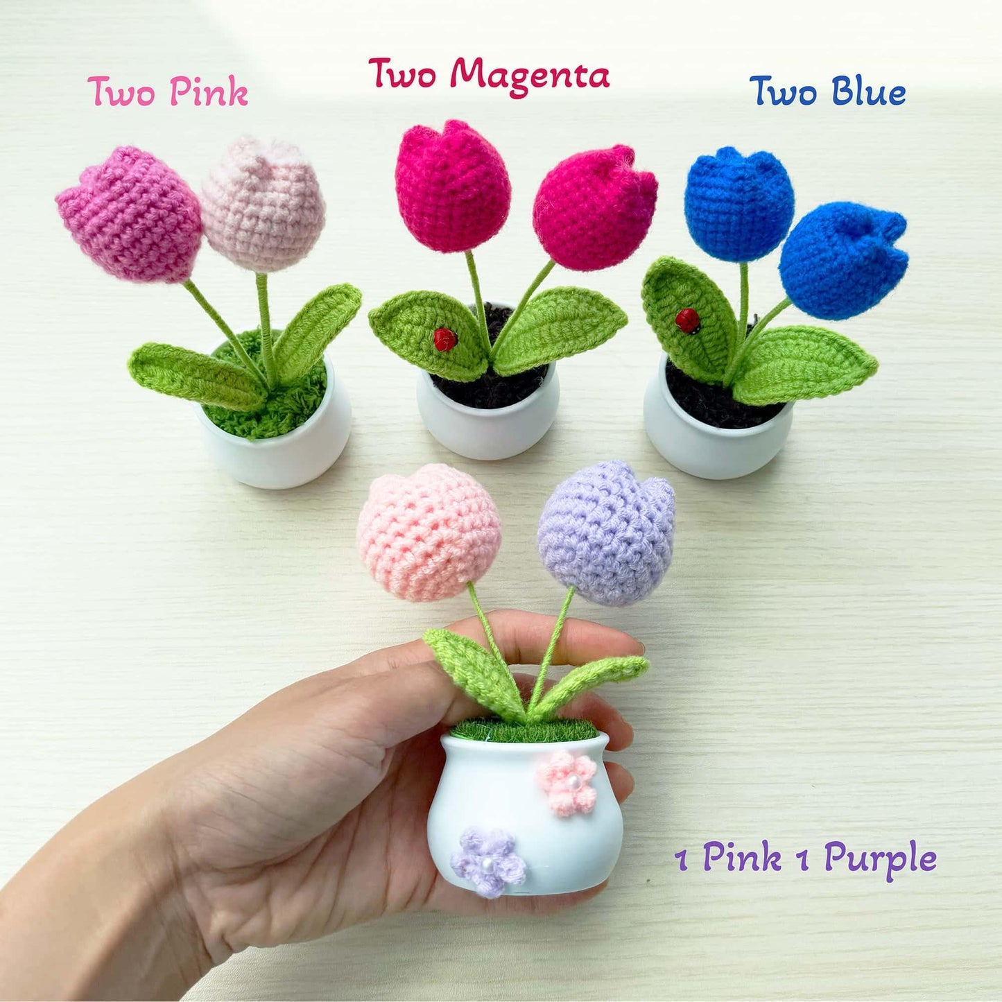 All 9.99 Handmade Crochet Flowers | Forget me not | Rose | Sunflower | Poppy | Tulip | Strawberry | Daisy | Lily | Puff | 10 dollars Gifts