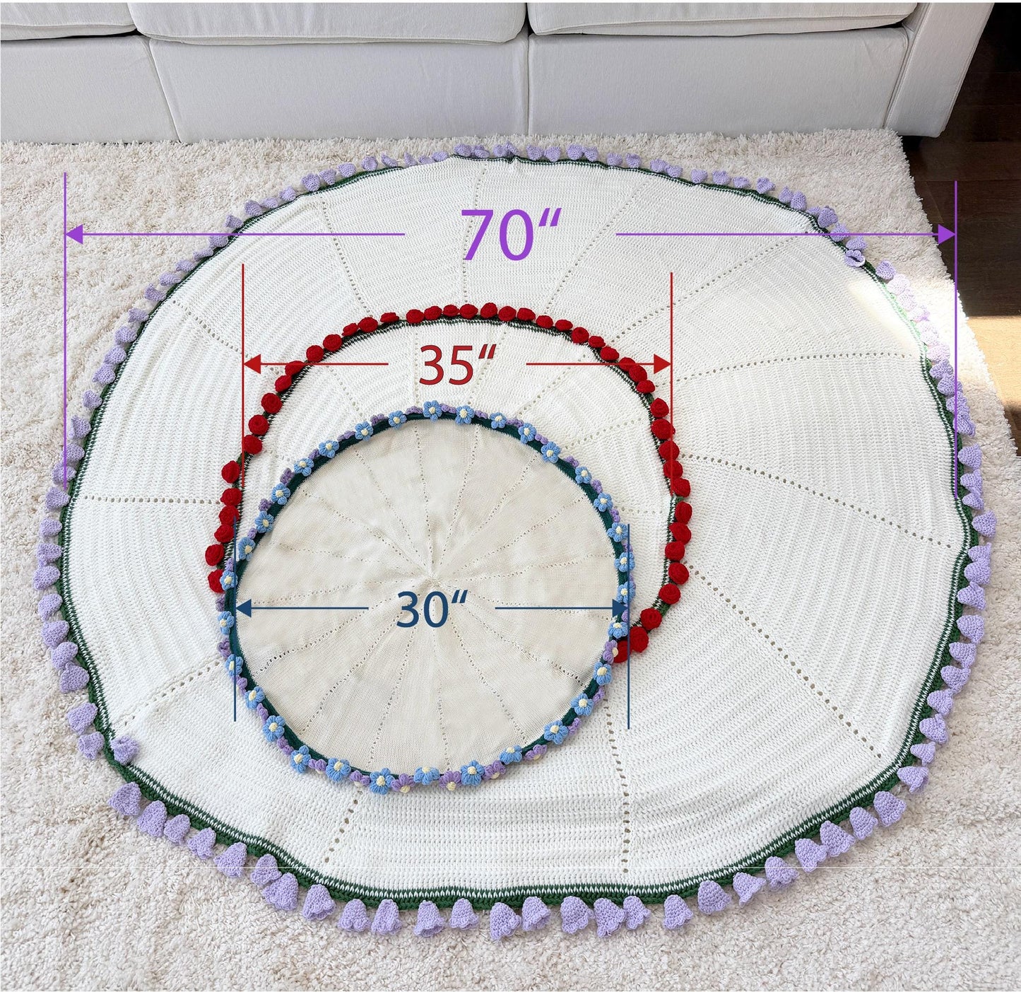 Crochet Flower Baby Blanket: Convertible Nursery Throw