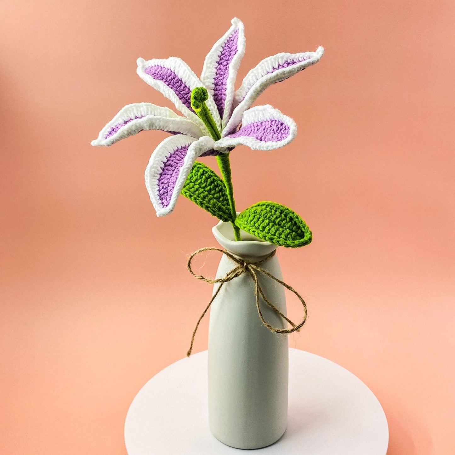 Handmade Crochet Lily Bouquet(no vase) | Handmade Colorful Lily Flowers | Amigurumi Flower Gift | Yarn Floral Arrangement