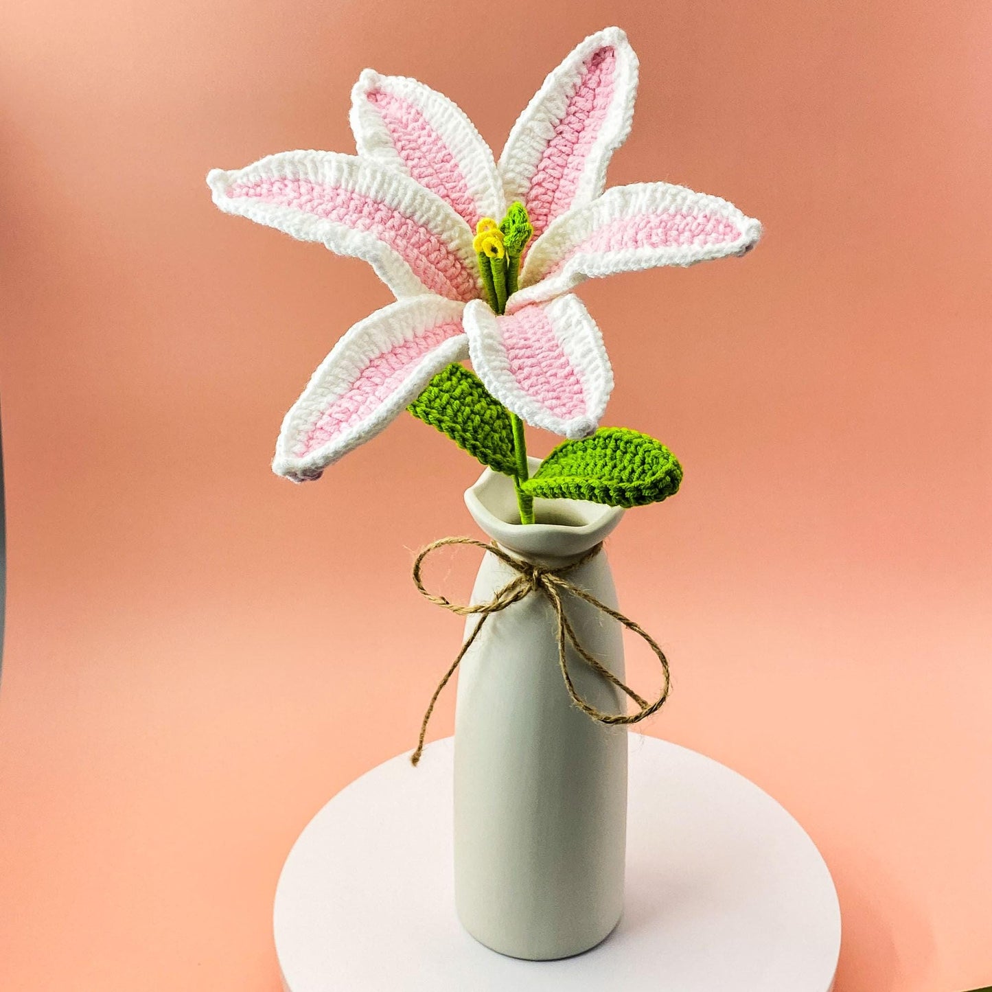 Handmade Crochet Lily Bouquet(no vase) | Handmade Colorful Lily Flowers | Amigurumi Flower Gift | Yarn Floral Arrangement