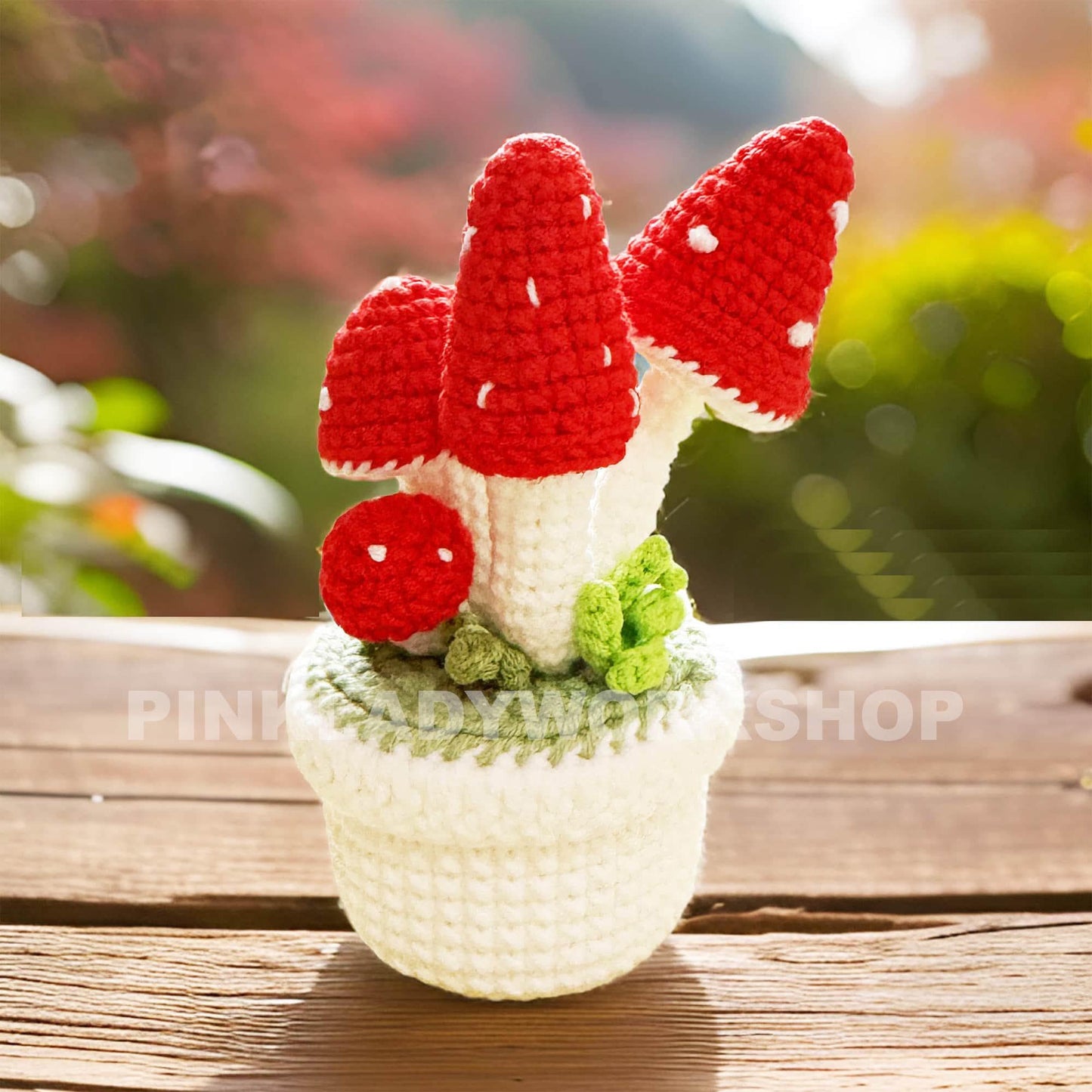 Handmade Crochet Mushroom Pot: Whimsical Home Decor