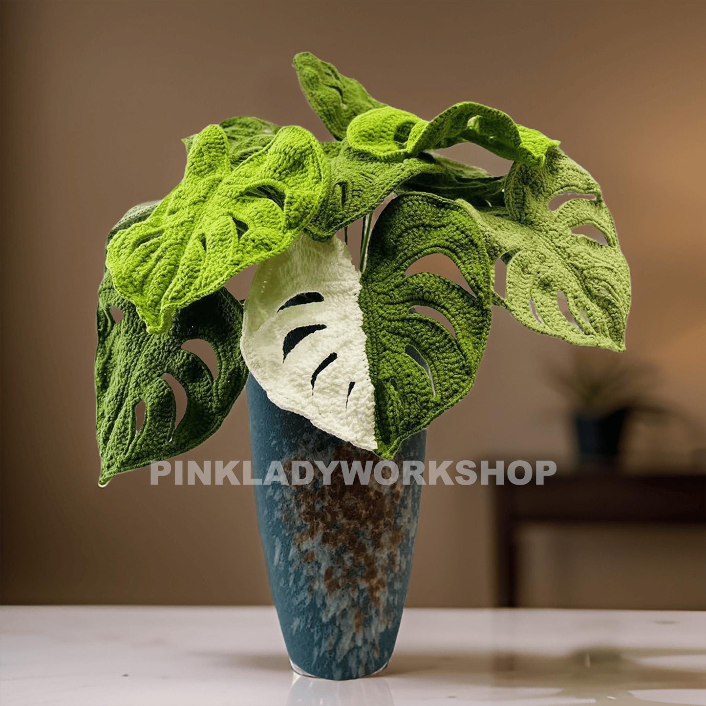 Handmade Crochet Monstera Plant: Decorative Yarn Home Decor