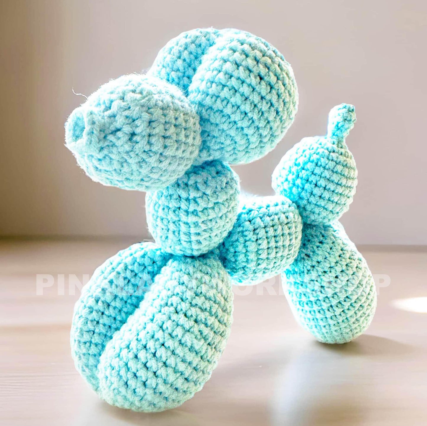 Handmade Crochet Balloon Dog: Stuffed Animal Toy, Gift for Artist