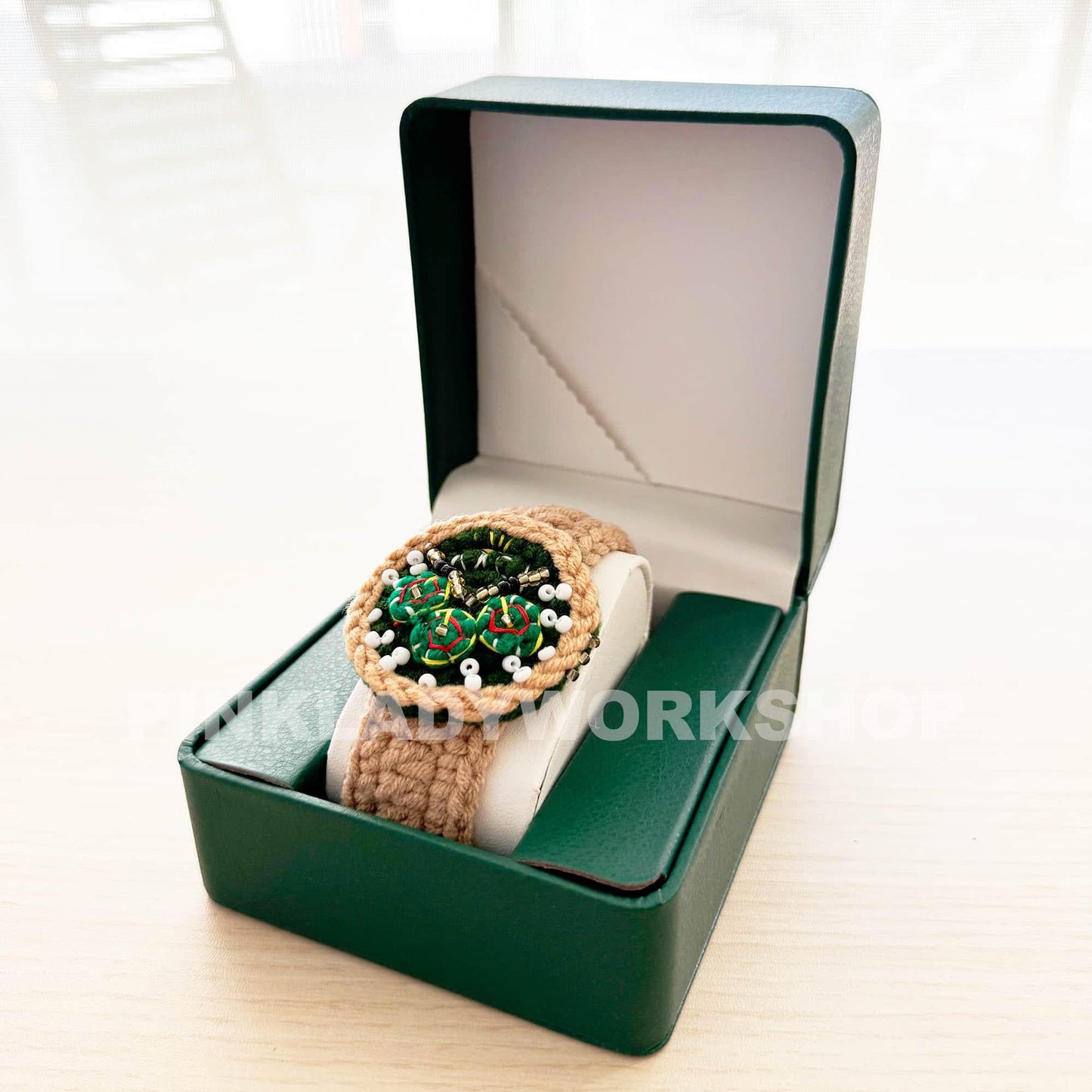 Handmade Crochet Rolex Watch | Green | Cute Crochet Toy | Crocheted Art | Gift for Boys | Father's Day | Boyfriend | Husband | Birthday