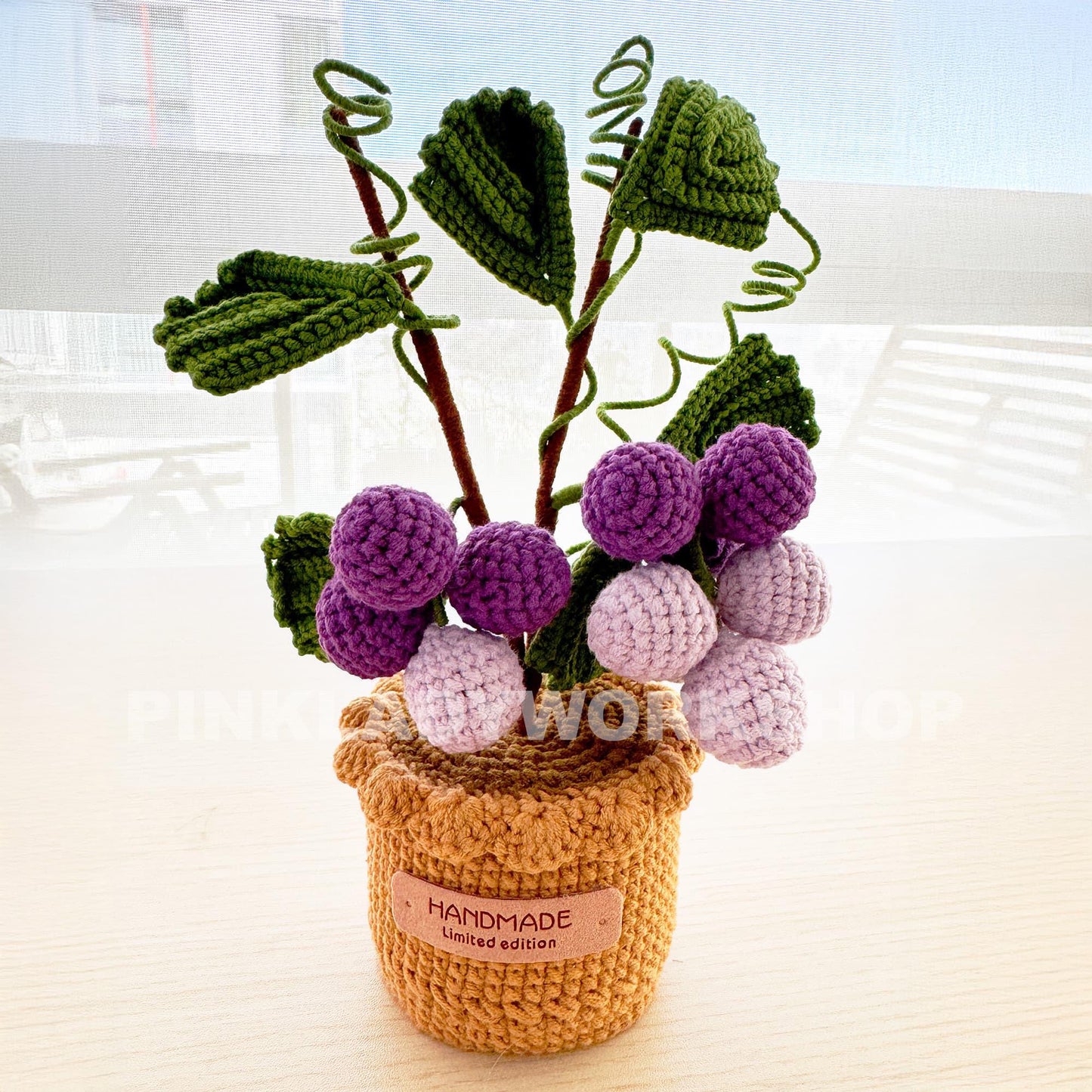 Handmade Crochet Grape Plant: Purple Yarn Decor