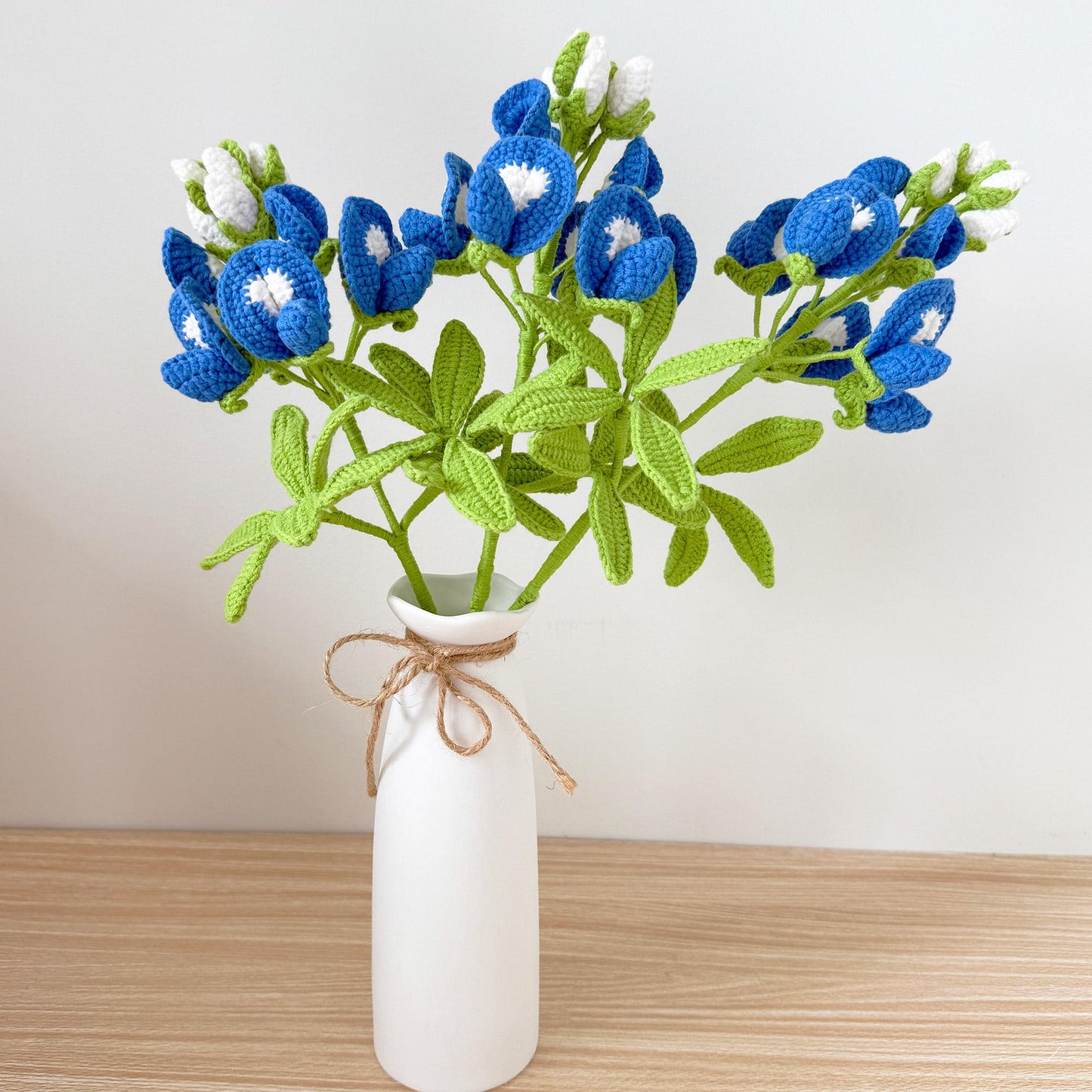 Handmade Crochet Bluebonnet Bouquet Flower(no vase) | Texas Wildflower Decor | Yarn Flowers in Vase | Home Decoration | Gift for Her