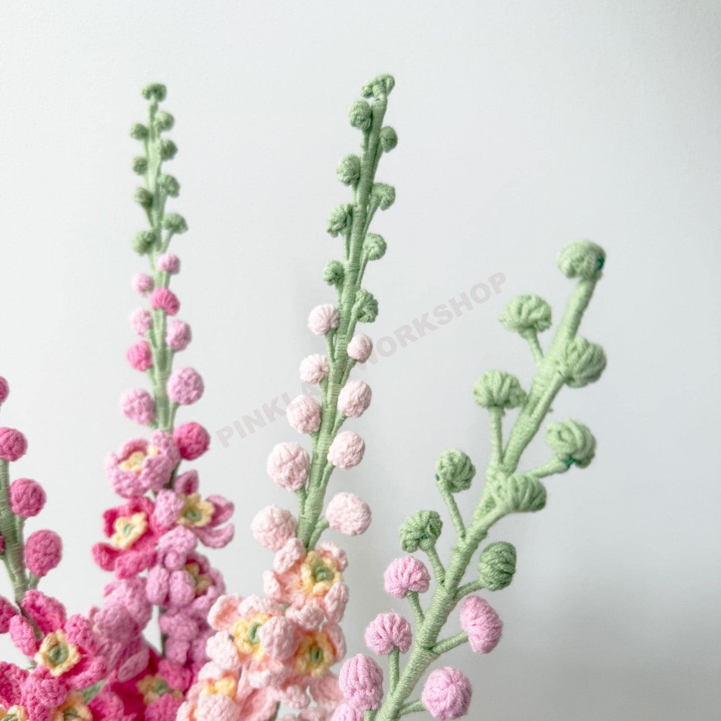 Handmade Crochet Delphinium Larkspur Flower Pot | Blue Floral Decor | Crochet Flowers | Cute Home Decor | Spring Gift | Desk Decoration