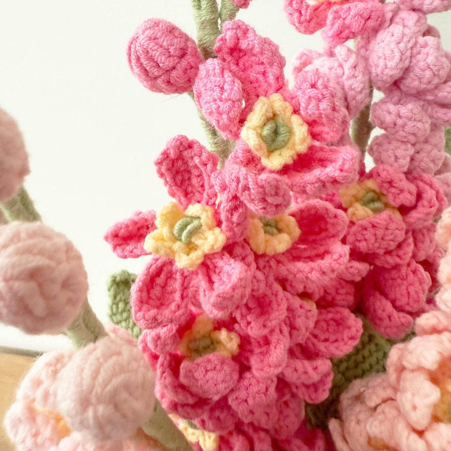 Handmade Crochet Delphinium Larkspur Flower Pot | Blue Floral Decor | Crochet Flowers | Cute Home Decor | Spring Gift | Desk Decoration