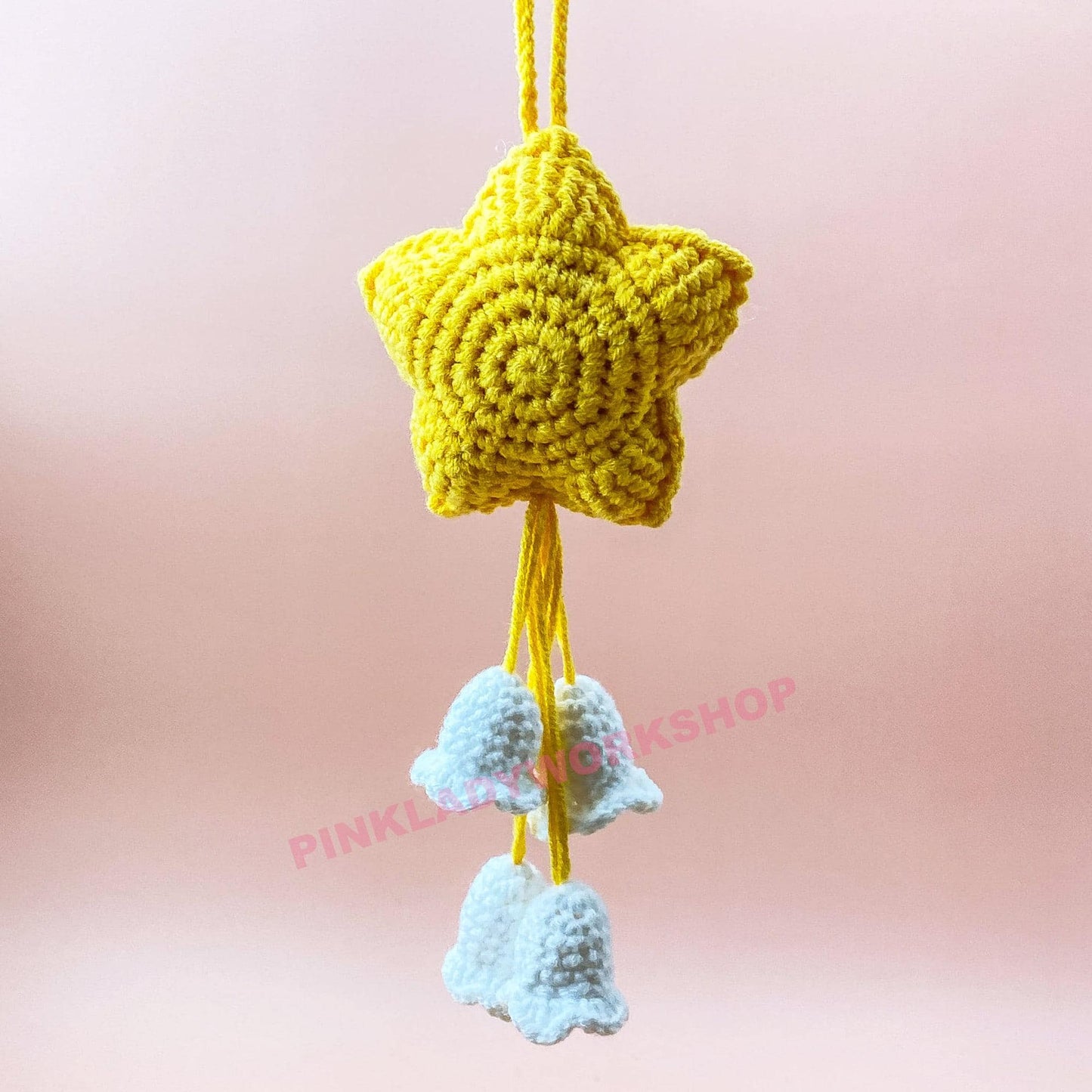 Crochet Star Charm | Lily of the Valley | Japanese Anime-Inspired Car Decor | Bag Charm | Cute Christmas Ornament | Home Decor | Gift Idea