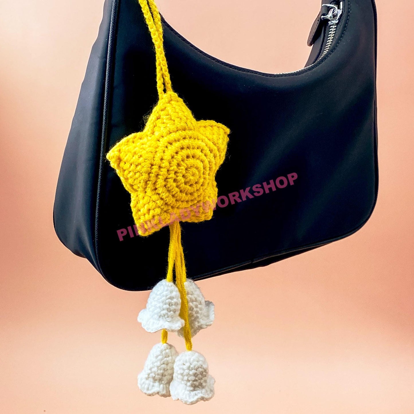Crochet Star Charm | Lily of the Valley | Japanese Anime-Inspired Car Decor | Bag Charm | Cute Christmas Ornament | Home Decor | Gift Idea