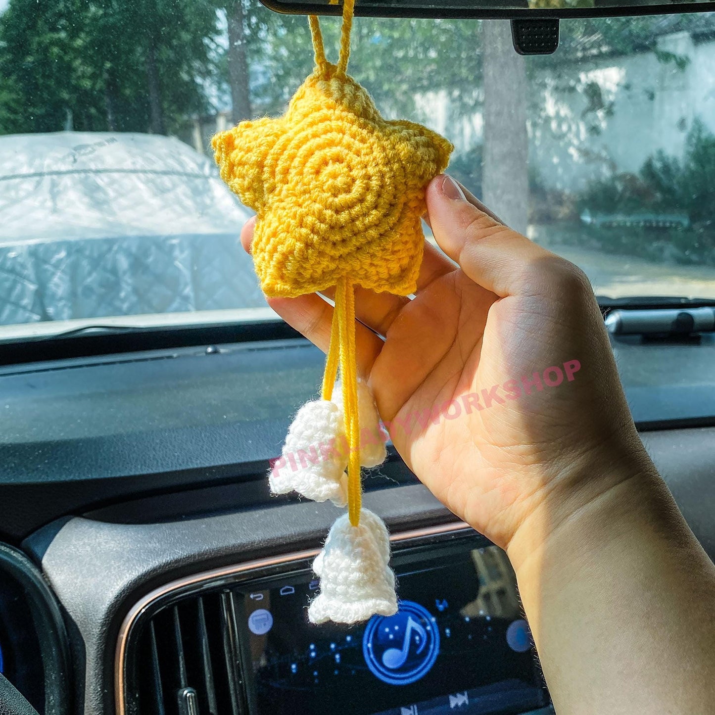 Crochet Star Charm | Lily of the Valley | Japanese Anime-Inspired Car Decor | Bag Charm | Cute Christmas Ornament | Home Decor | Gift Idea