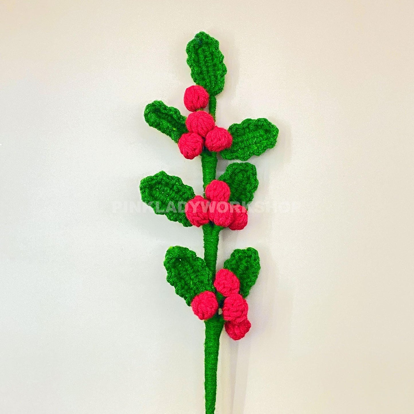 Handmade Crochet Christmas Bouquet | Poinsettia Pine Holly | Handmade Holiday Flowers | Amigurumi Decor | Festive Faux Arrangement Yarn Gift