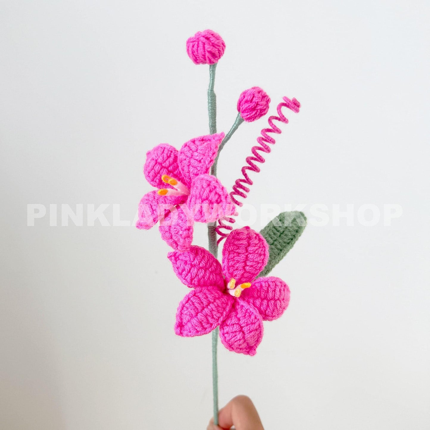 Set of 3 (1 White, 1 Baby Pink, 1 Royal Pink) Handmade Crochet Coppertips Flower(no vase) | Soft Yarn Bouquet Lily Arrangement | Floral Gift