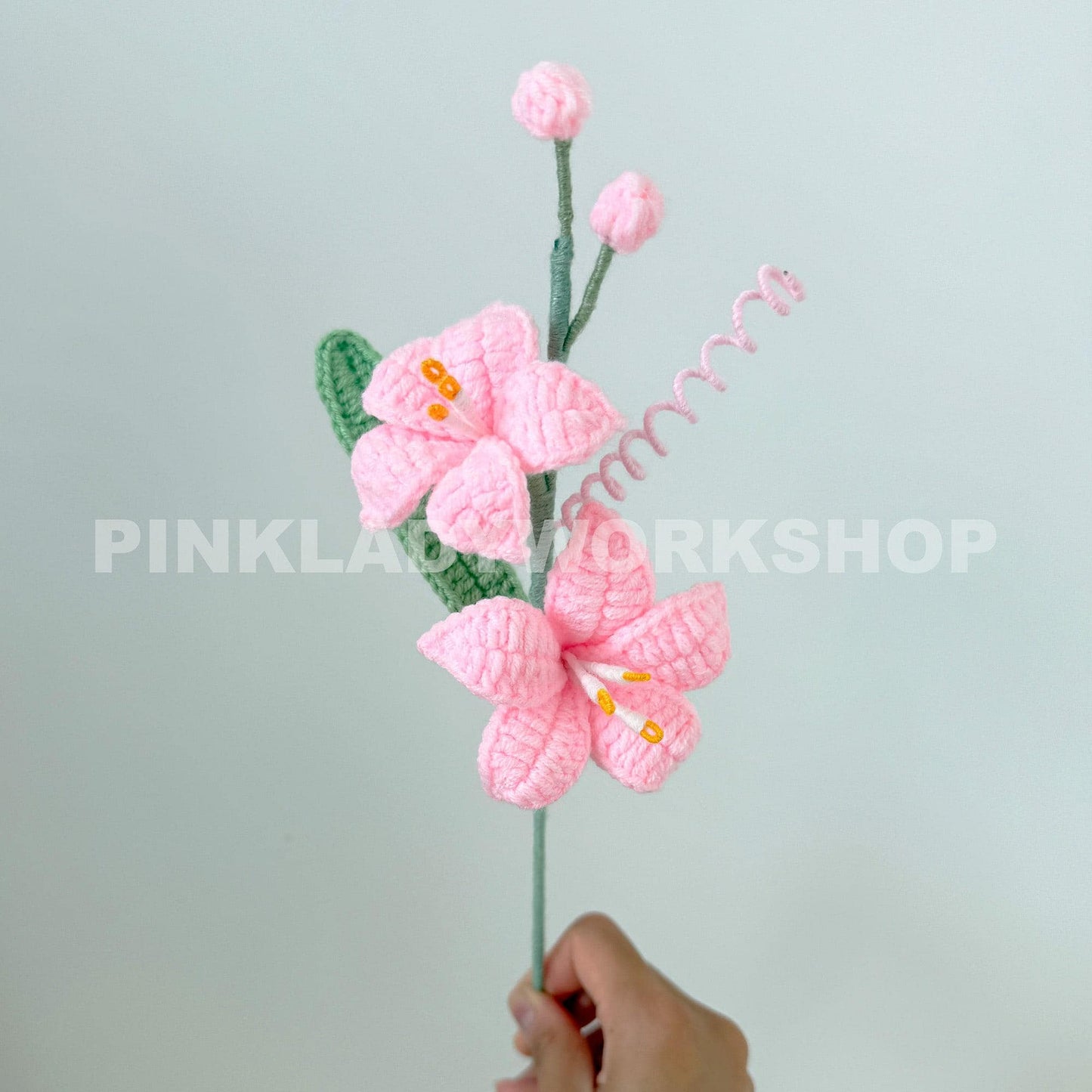 Set of 3 (1 White, 1 Baby Pink, 1 Royal Pink) Handmade Crochet Coppertips Flower(no vase) | Soft Yarn Bouquet Lily Arrangement | Floral Gift