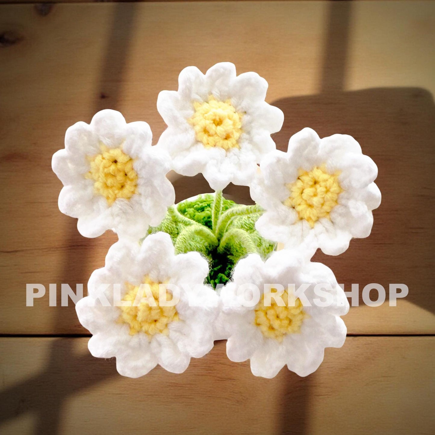 Crochet Daisy Pot: Handmade Cotton Yarn Decor - Summer Home