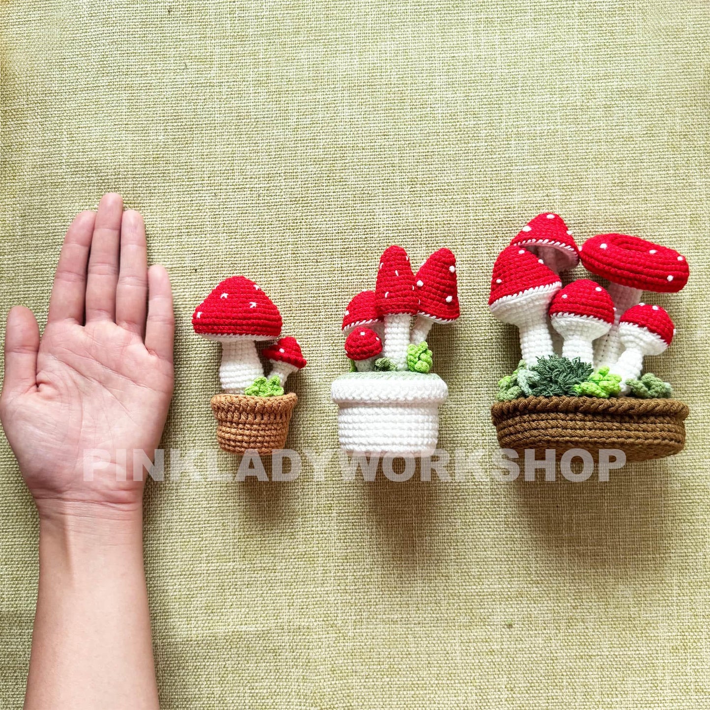 Handmade Crochet Mushroom Pot: Whimsical Home Decor