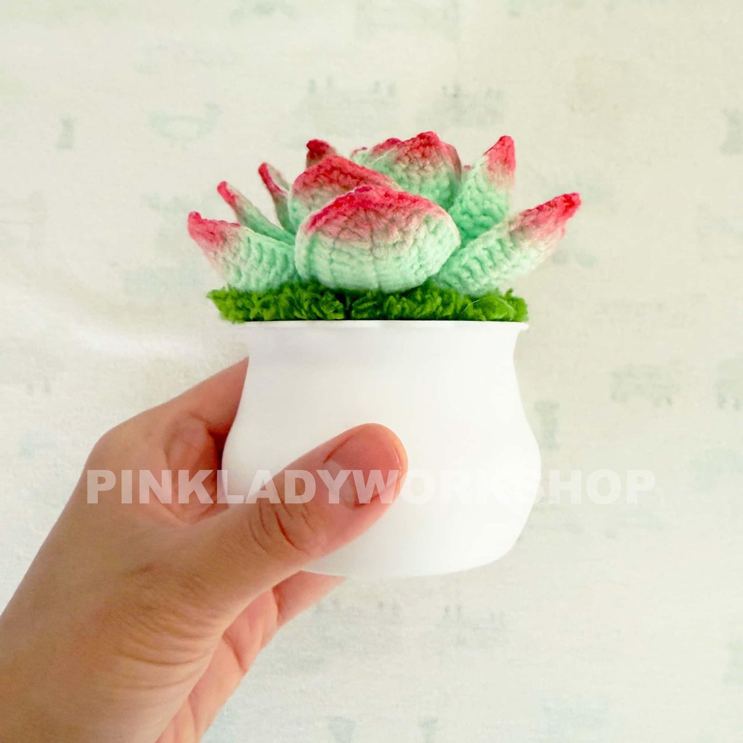 Handmade Crochet Succulent Pot: Yarn Faux Desk Plant