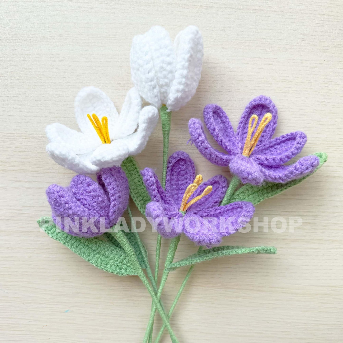 Handmade Crochet Tulip Flower Stems (no vase) | Pink | Bouquet | Gift for Mom Girlfriend Teacher | Artificial Plant | Flowers Arrangement