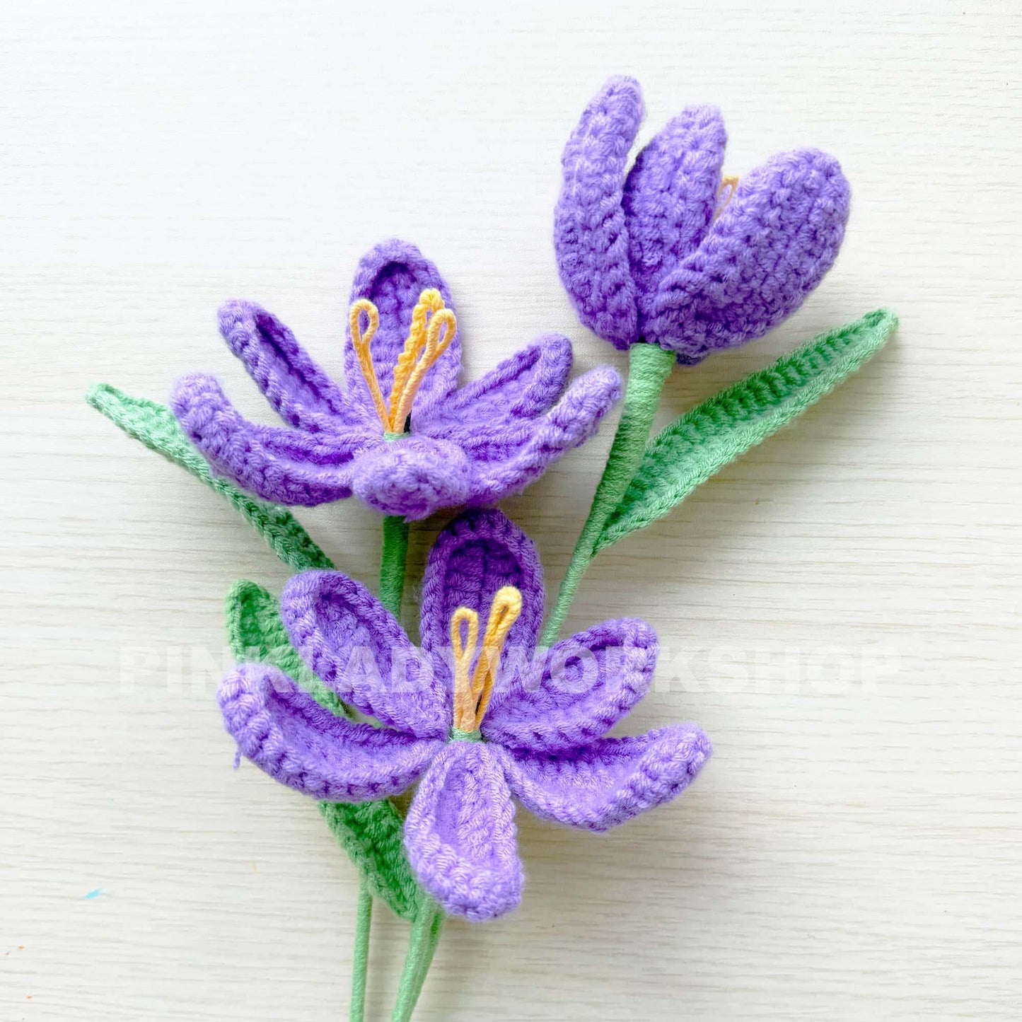 Handmade Crochet Tulip Flower Stems (no vase) | Pink | Bouquet | Gift for Mom Girlfriend Teacher | Artificial Plant | Flowers Arrangement