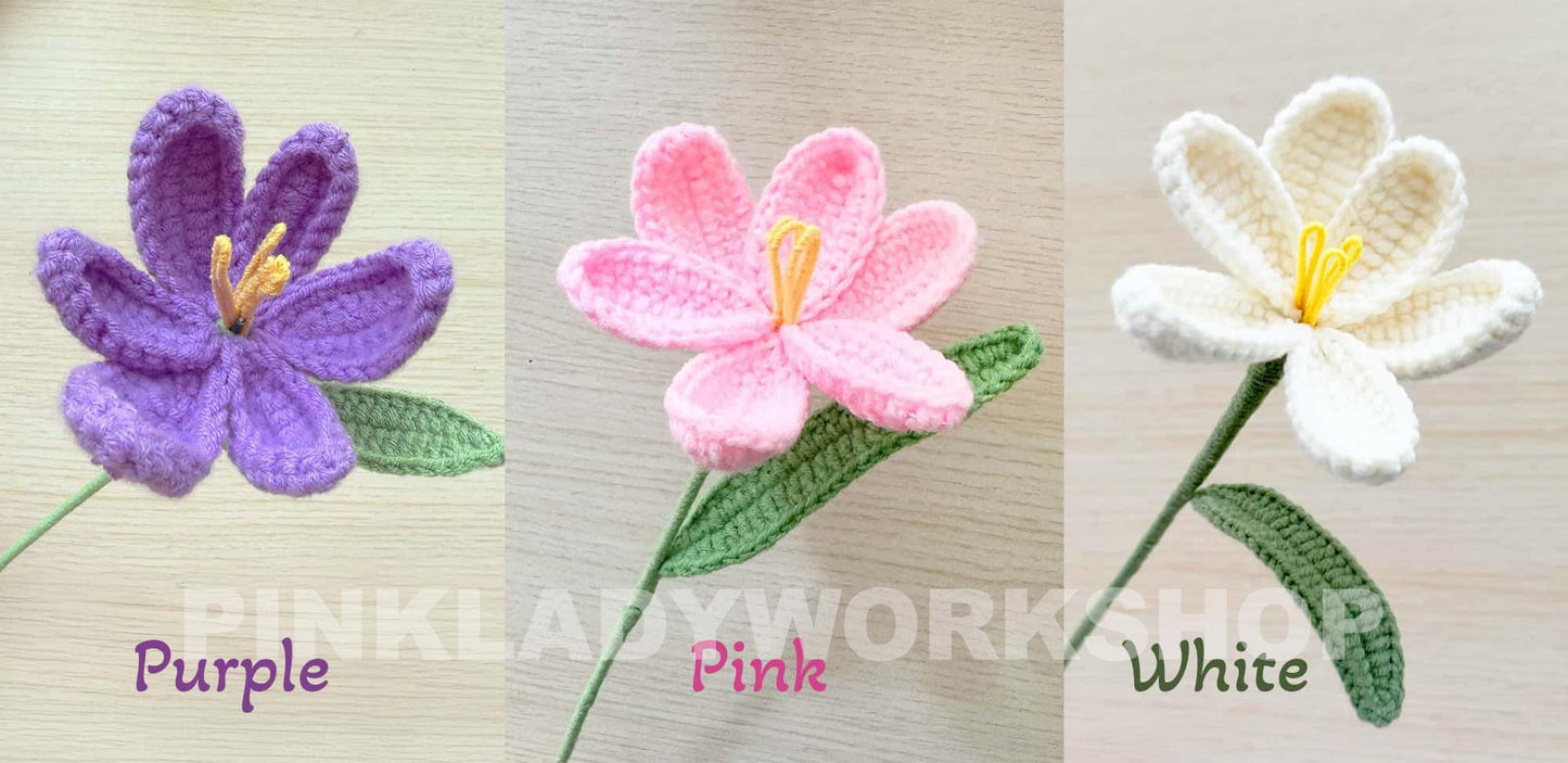 Handmade Crochet Tulip Flower Stems (no vase) | Pink | Bouquet | Gift for Mom Girlfriend Teacher | Artificial Plant | Flowers Arrangement