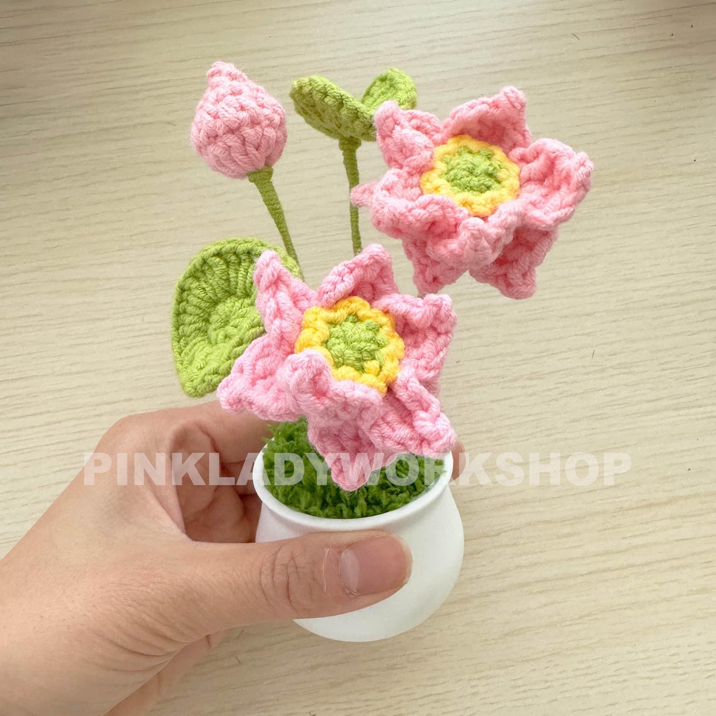 Handmade Crochet Lotus Flower Pot: Zen Home Decor