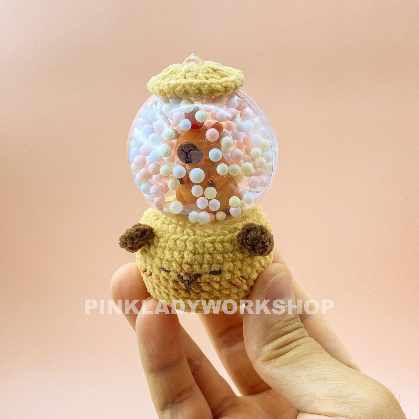 Crochet Animal Snow Globe | Kawaii Plush Snow Globe | Cute Capybara & Duck Decor | Christmas Gift | Handmade Ornament | Pastel Decor