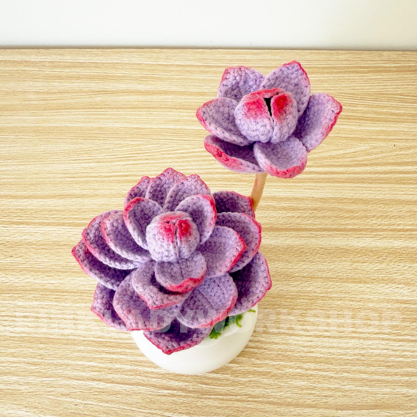 Handmade Crochet Succulent Pot: Yarn Faux Desk Plant