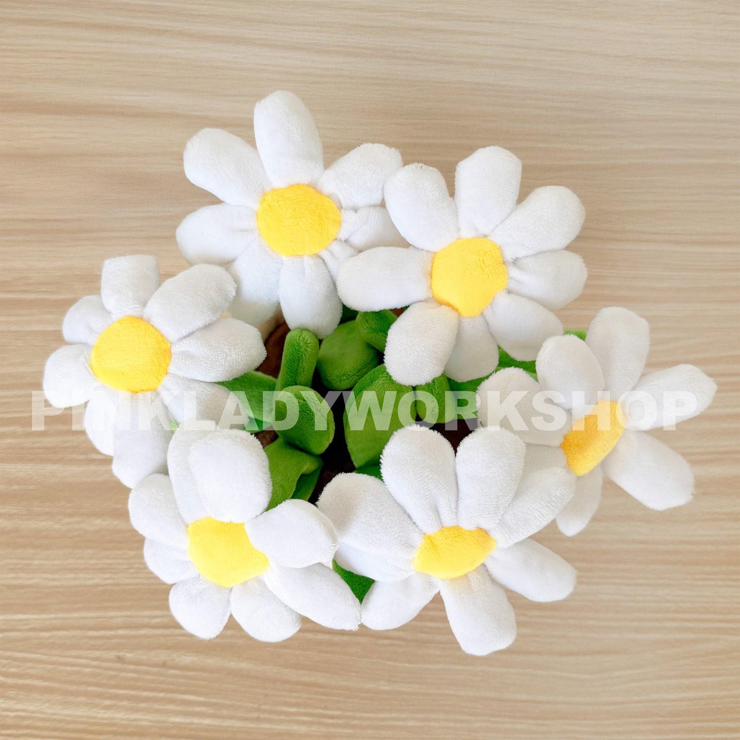 PinkLadyWorkshop Exclusive Pink Tulip | Daisy | Strawberry Pot Plush Toy: Stuffed Flower Bouquet