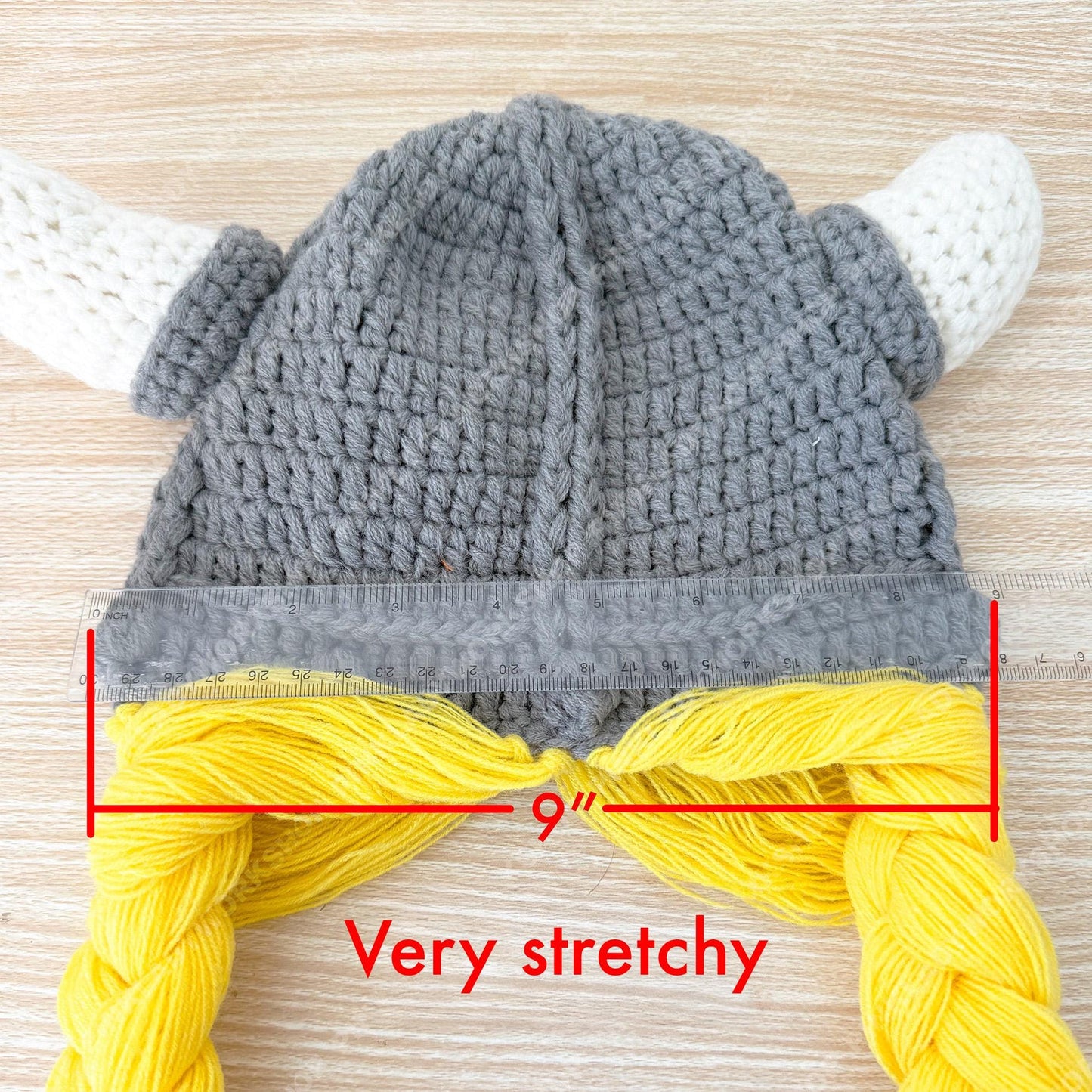 Pre-order Crochet Viking Hat with Braids | Handmade Norse Helmet Beanie | Viking Costume Hat | Knit Horned Hat | Cosplay Braided Wig Cap