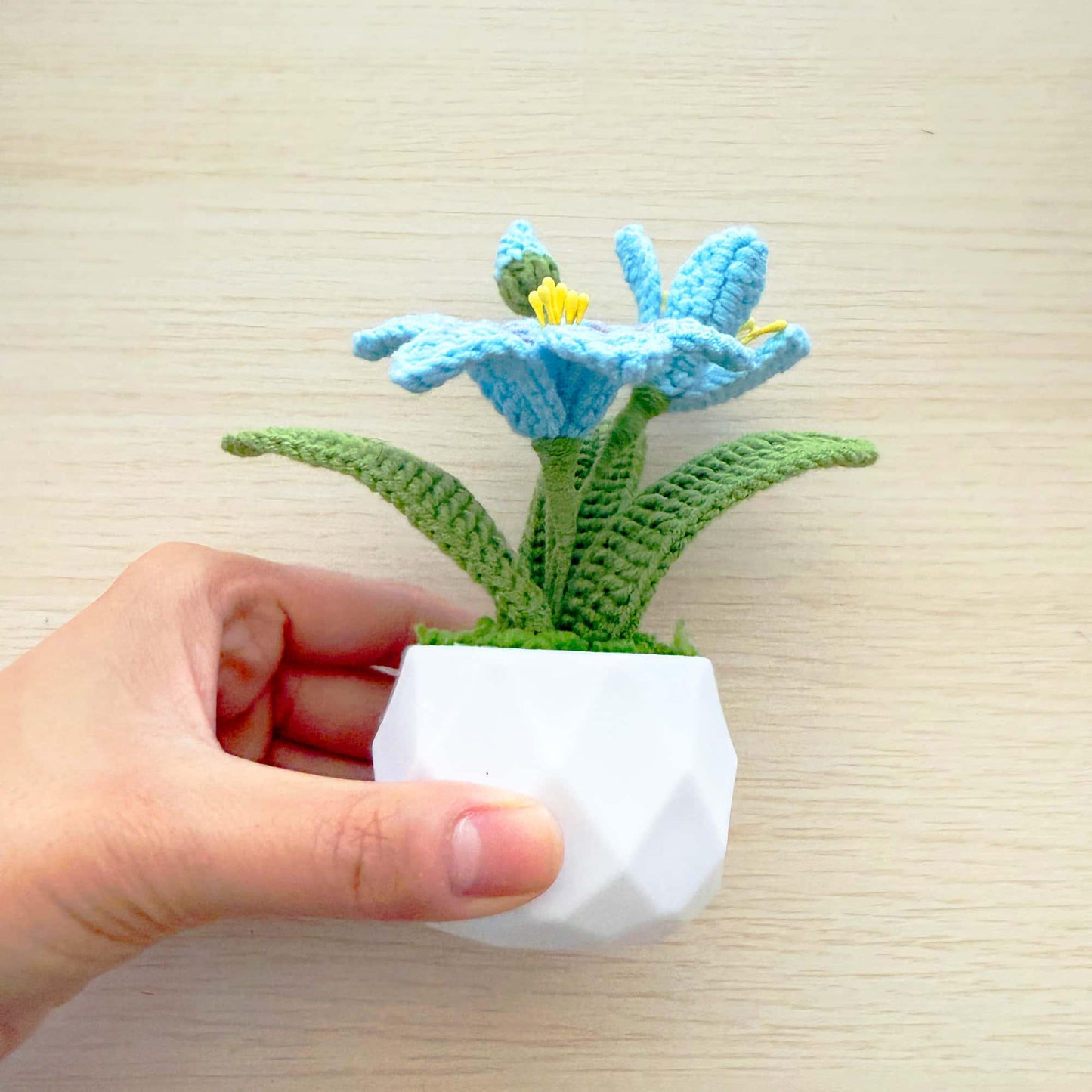 Crochet Clematis Flower Pot | Handmade Mini Plant Decor | Amigurumi Flower | Desk Decor Gift | Cute Home Decoration