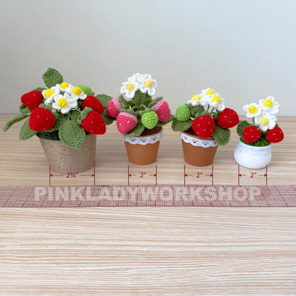 Handmade Crochet Strawberry Pot: Amigurumi Fruit Plush