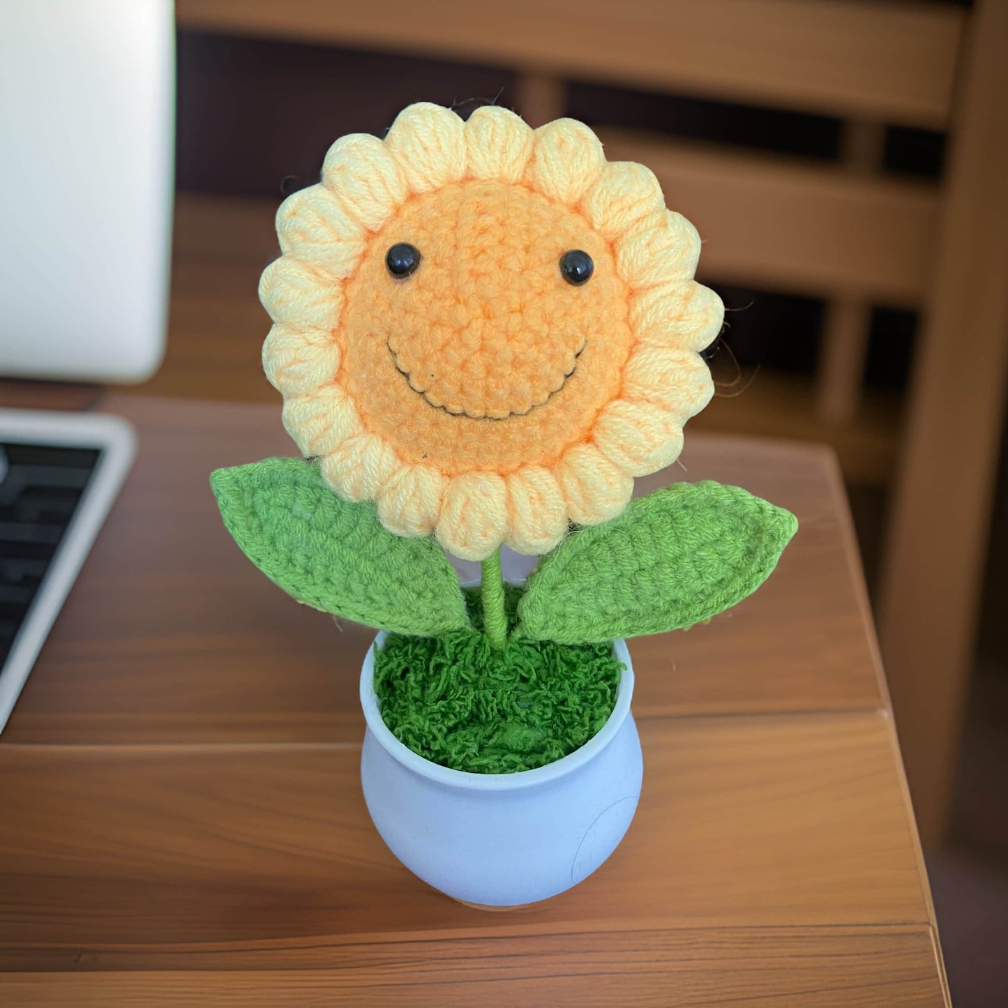 Handmade Finished Crochet Sunflower Pot | Sunflower Decor | Cute Crochet Flower | Decorative Plants | Crochet Flowers | Home Decor