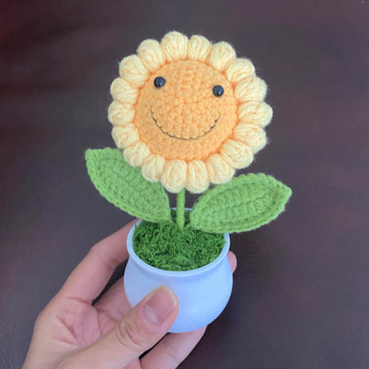 Handmade Finished Crochet Sunflower Pot | Sunflower Decor | Cute Crochet Flower | Decorative Plants | Crochet Flowers | Home Decor