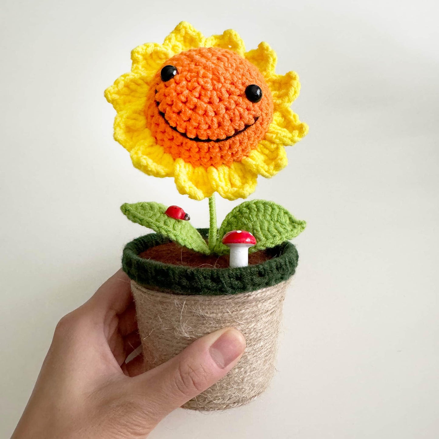 Handmade Finished Crochet Sunflower Pot | Sunflower Decor | Cute Crochet Flower | Decorative Plants | Crochet Flowers | Home Decor
