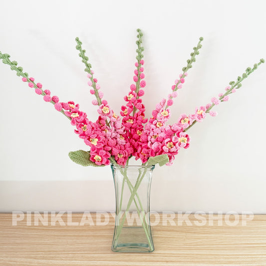 Handmade Crochet Delphinium Larkspur Flower Pot | Blue Floral Decor | Crochet Flowers | Cute Home Decor | Spring Gift | Desk Decoration